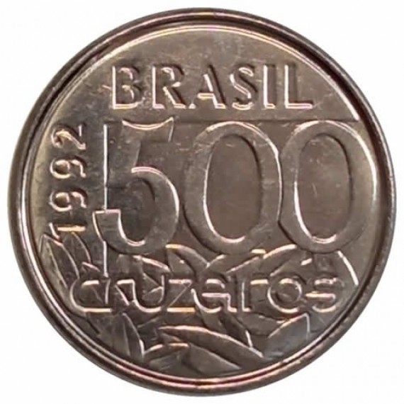 Moeda 500 cruzeiros - Brasil - 1992 FC - REF: V425
