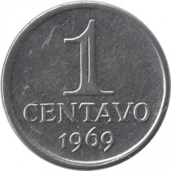 Moeda 1 centavo de cruzeiro novo - Brasil 1969 - REF 288