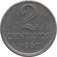 Moeda 2 centavos de cruzeiro novo - Brasil 1967 - REF 290