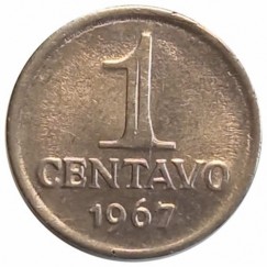 Moeda 1 centavo de cruzeiro novo - Brasil - 1967 FC - REF: 287
