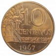 Moeda 10 centavos de cruzeiro - Brasil - 1967 FC - REF: 296
