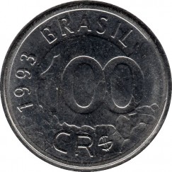 Moeda 100 cruzeiros Real - Brasil - 1993