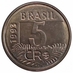 Moeda 5 cruzeiros real - Brasil - 1993 FC - REF: V430