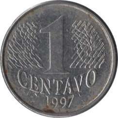 Moeda 1 centavo real - Brasil - 1997
