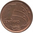 Moeda 1 centavo real - Brasil - 1998