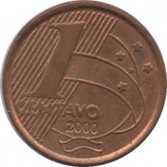 Moeda 1 centavo real - Brasil - 2000
