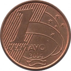 Moeda 1 centavo real - Brasil - 2004