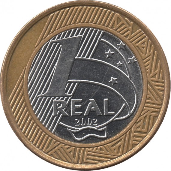 Moeda 1 real - Brasil - 2002