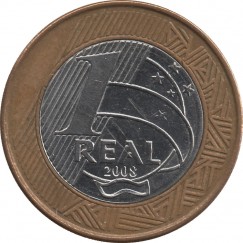 Moeda 1 real - Brasil - 2008