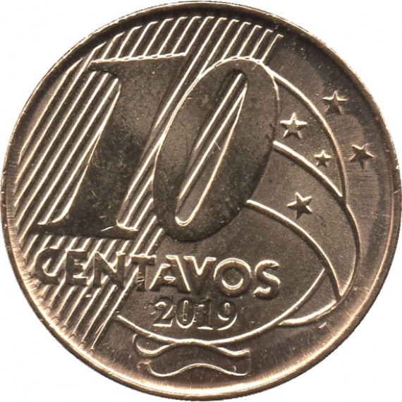 Moeda 10 centavos real - Brasil - 2019