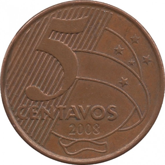 Moeda 5 centavos real - Brasil - 2008
