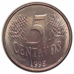 Moeda 5 Centavos Real - Brasil - 1995 Fc