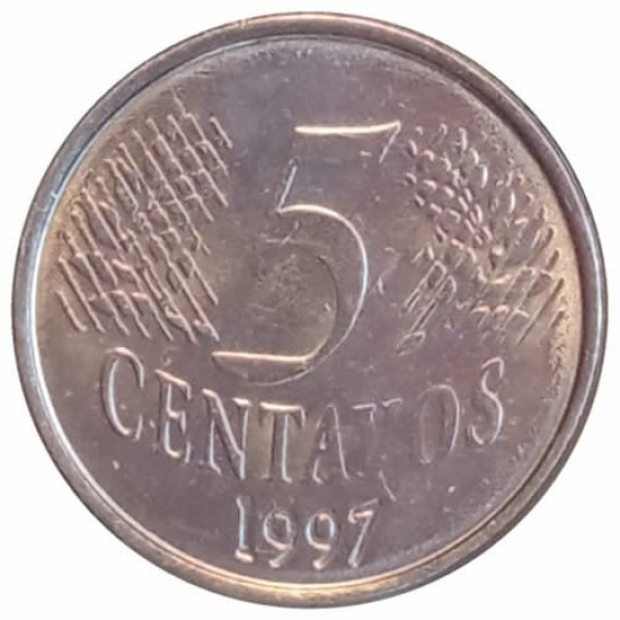 Moeda 5 Centavos Real - Brasil - 1997