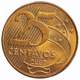 Moeda 25 Centavos Real  - Brasil - 2007