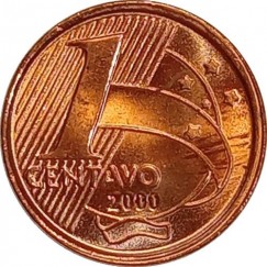 Moeda 1 centavo - Brasil - 2000 - FC