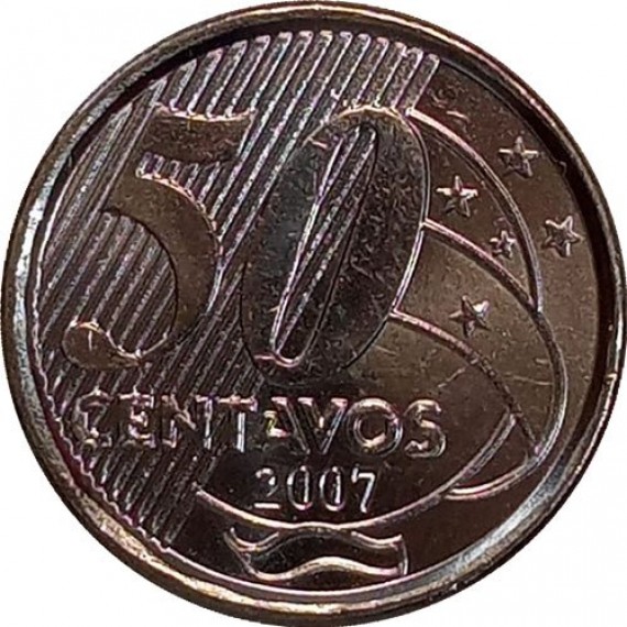 Moeda 50 centavos de real - Brasil - 2007 - FC