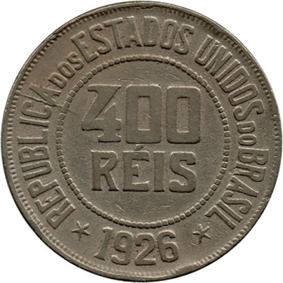 Moeda 400 Réis - Brasil - 1926 - REF:115