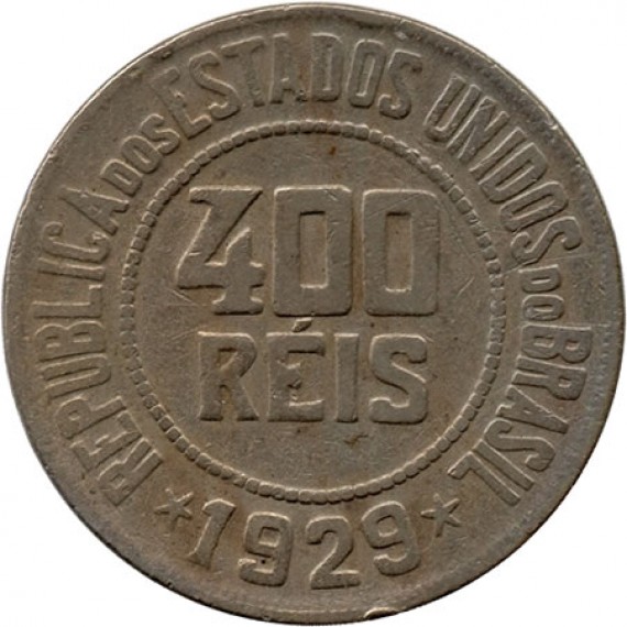 Moeda 400 Réis - Brasil - 1929 - REF:117