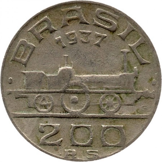 Moeda 200 Réis - Brasil - 1937 - REF:144