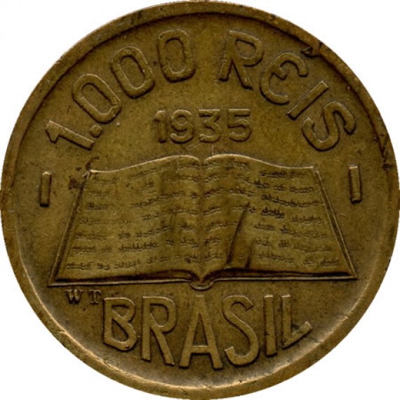 Moeda 1000 Réis - Brasil - 1935 - REF:156