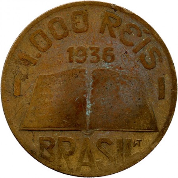 Moeda 1000 Réis - Brasil - 1936 - REF:157