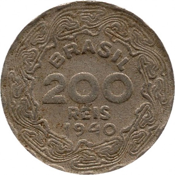Moeda 200 Réis - Brasil - 1940 - REF:167