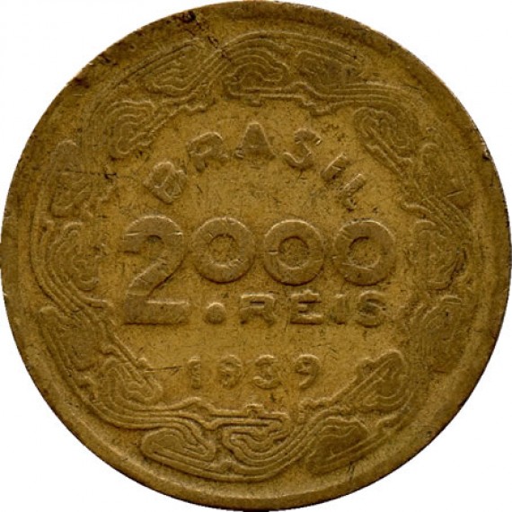 Moeda 2000 Réis - Brasil - 1939 - REF:177