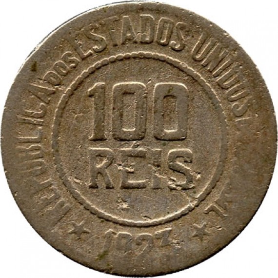 Moeda 100 Réis - Brasil - 1923 - REF:77