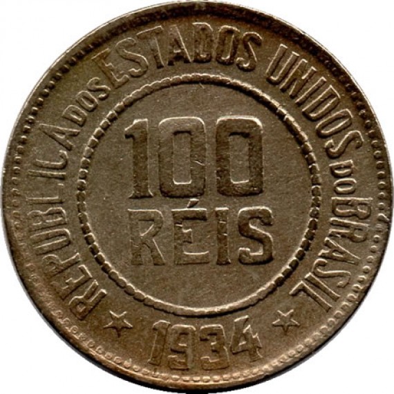 Moeda 100 Réis - Brasil - 1934 - REF:88