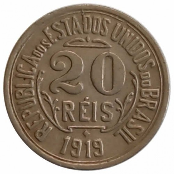 Moeda 20 Réis - Brasil - 1919 - REF:58