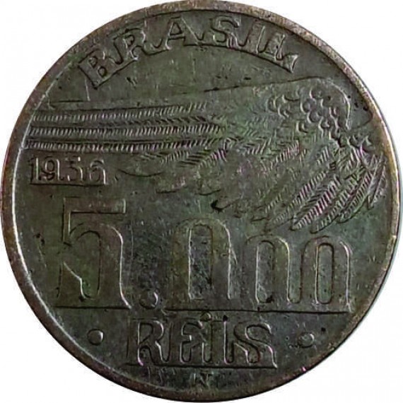 Moeda 5000 REIS - Brasil - 1936 - REF P721