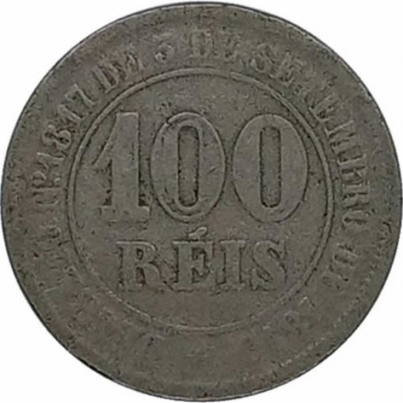 Moeda 100 reis - Brasil - 1881 - REF V011