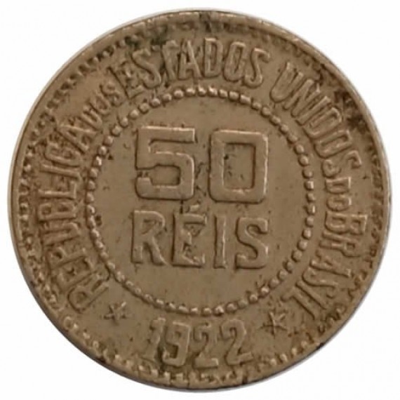 Moeda 50 reis - brasil - 1922