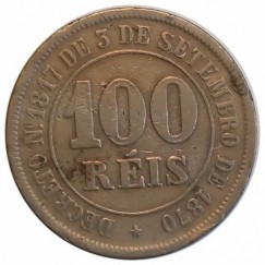 Moeda 100 reis - brasil - 1885