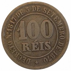 Moeda 100 reis - brasil - 1881