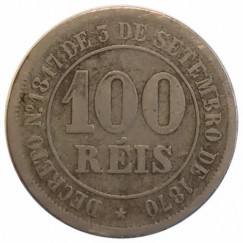 Moeda 100 reis - Brasil - 1881