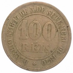 Moeda 100 Reis - Brasil - 1881