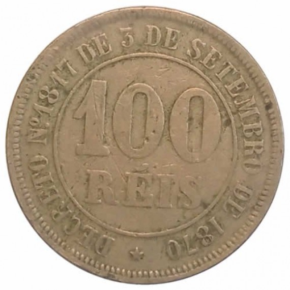 Moeda 100 Reis - Brasil - 1881