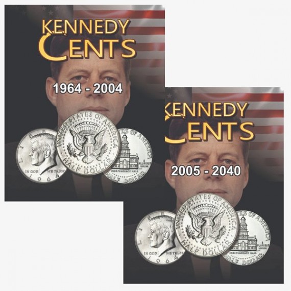 2 Álbuns para 50c americano - 1964 a 2040 - Kennedy