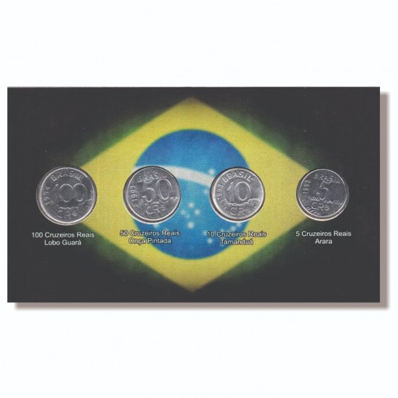 Cartela para moedas Cruzeiro Reais 1993 com as moedas