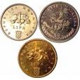 Set com 3 moedas - Croácia