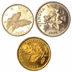Set com 3 moedas - Croácia 