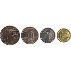 Set com 4 moedas  - Singapura 