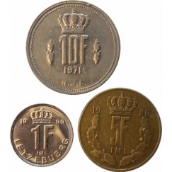 Set com 3 moedas - Luxemburgo