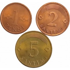 Set com 3 moedas - Letônia