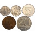 Set com 5 moedas - Polônia - 1990