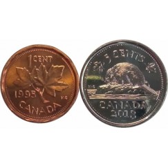 Set com 2 moedas  - canada - FC