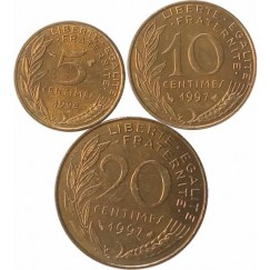 Set com 3 moedas - frança