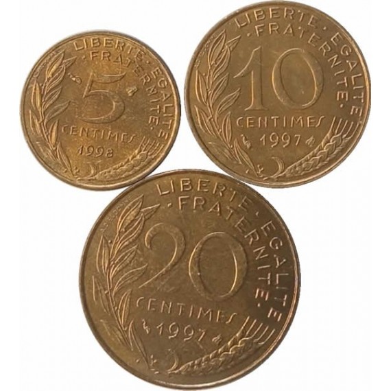 Set com 3 moedas - frança