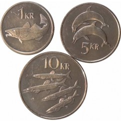 Set com 3 moedas - islandia
